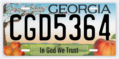 GA license plate CGD5364