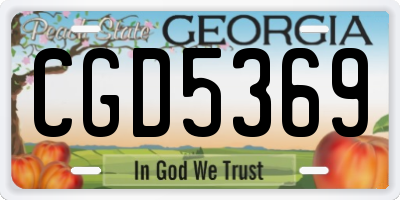 GA license plate CGD5369
