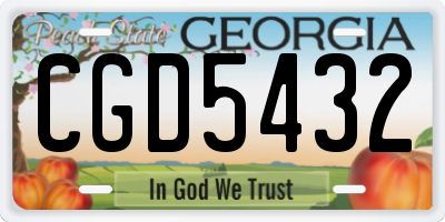 GA license plate CGD5432