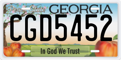 GA license plate CGD5452