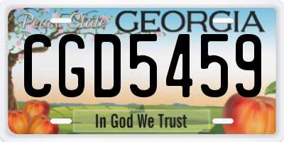 GA license plate CGD5459