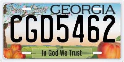 GA license plate CGD5462