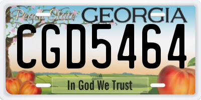 GA license plate CGD5464