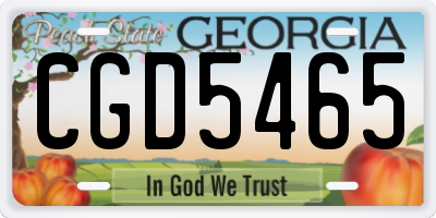 GA license plate CGD5465