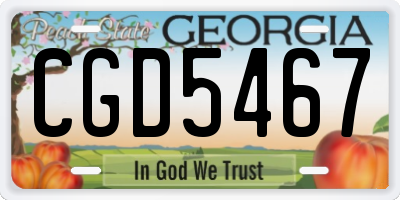 GA license plate CGD5467