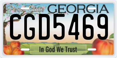 GA license plate CGD5469
