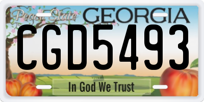 GA license plate CGD5493