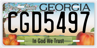 GA license plate CGD5497