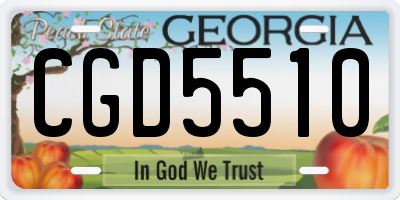 GA license plate CGD5510