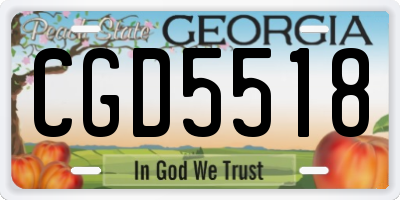 GA license plate CGD5518