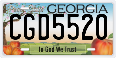 GA license plate CGD5520