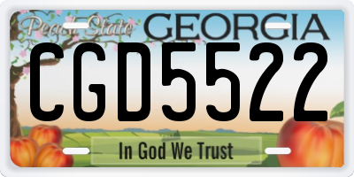 GA license plate CGD5522