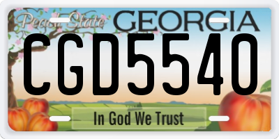 GA license plate CGD5540