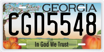 GA license plate CGD5548