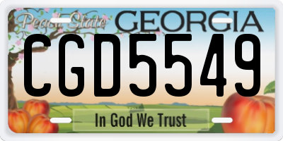 GA license plate CGD5549