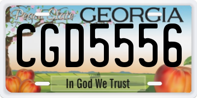 GA license plate CGD5556