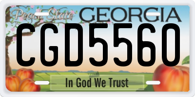 GA license plate CGD5560