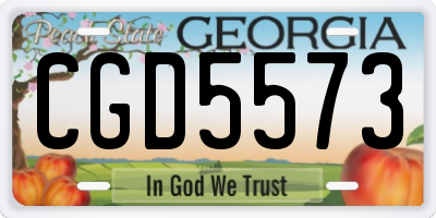 GA license plate CGD5573