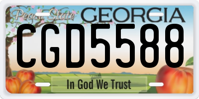GA license plate CGD5588