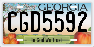 GA license plate CGD5592