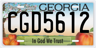 GA license plate CGD5612