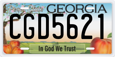 GA license plate CGD5621
