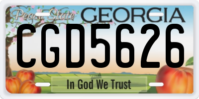 GA license plate CGD5626