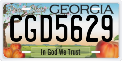 GA license plate CGD5629