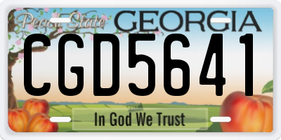 GA license plate CGD5641