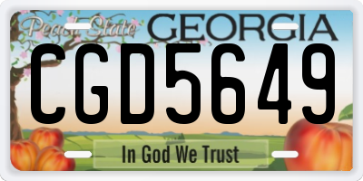 GA license plate CGD5649