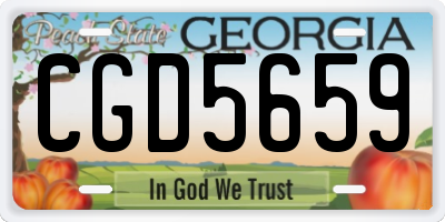 GA license plate CGD5659