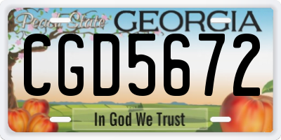 GA license plate CGD5672