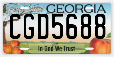 GA license plate CGD5688