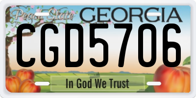 GA license plate CGD5706