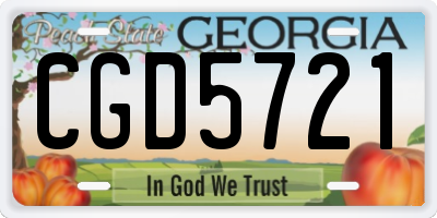 GA license plate CGD5721