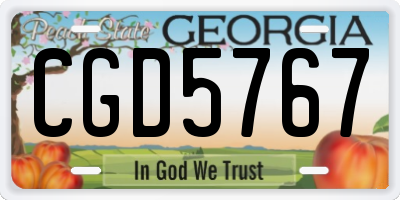 GA license plate CGD5767