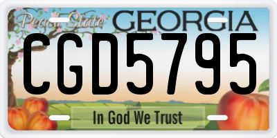 GA license plate CGD5795