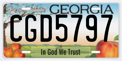 GA license plate CGD5797