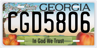 GA license plate CGD5806