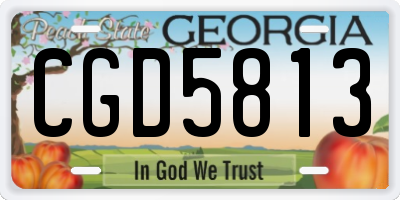 GA license plate CGD5813