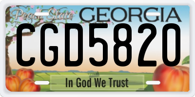 GA license plate CGD5820