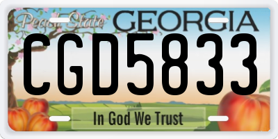 GA license plate CGD5833