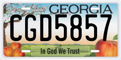 GA license plate CGD5857