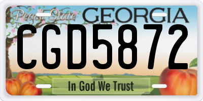 GA license plate CGD5872