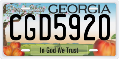 GA license plate CGD5920