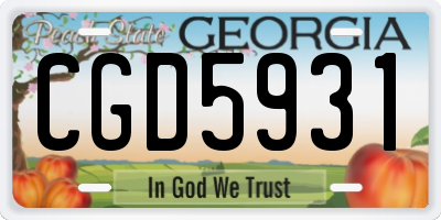 GA license plate CGD5931