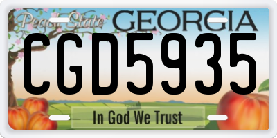 GA license plate CGD5935