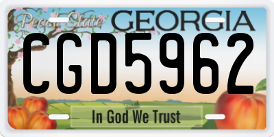 GA license plate CGD5962
