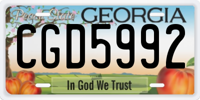 GA license plate CGD5992