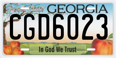 GA license plate CGD6023